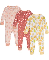 Onesies Brand Baby Girls 3-Pack Footless Unionsuits
