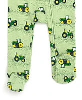 John Deere Baby Boys Ribbed Zip Up Sleep N' Play Coverall