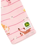 John Deere Baby Girls Animals Ribbed Zip Up Sleep N' Play Coverall