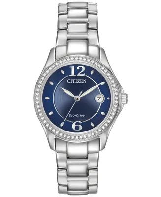 Citizen Women's Eco-Drive Crystal-Accented Stainless Steel Bracelet Watch 29mm FE1140
