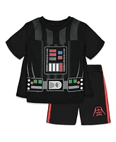 Star Wars Darth Vader Costume T-Shirt Shorts & Cape 3 Piece