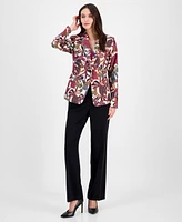 Tahari Printed Notch Collar One-Button Blazer, Regular & Petite Sizes