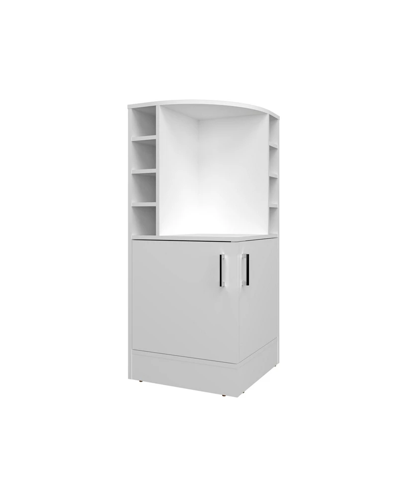 norwich Bar Cabinet, 2 Doors, 8 Wine Bottle Compartments, Natural Oak