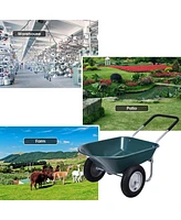 2 Tire Wheelbarrow Garden Cart Heavy-duty Dolly Utility Cart