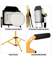 100 W 10 000 lm Led Dual-Head Work Light with Stand
