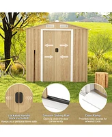 6 x 4 Feet Galvanized Steel Storage Shed with Lockable Sliding Doors