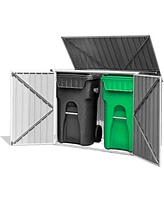 Horizontal Storage Shed 68 Cubic Feet for Garbage Cans