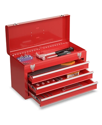 Portable Garage Mechanic Tool Cabinet Box with 3 Drawers