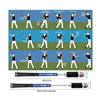Wosofe Golf Swing Trainer Automatic Spring Retraction Anti-Slip Grip Speed Weight Configuration Accessories Aid Correction Strength Grip Sound Rhythm