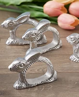 Design Imports Silver Rabbit Napkin Ring, Set of 4