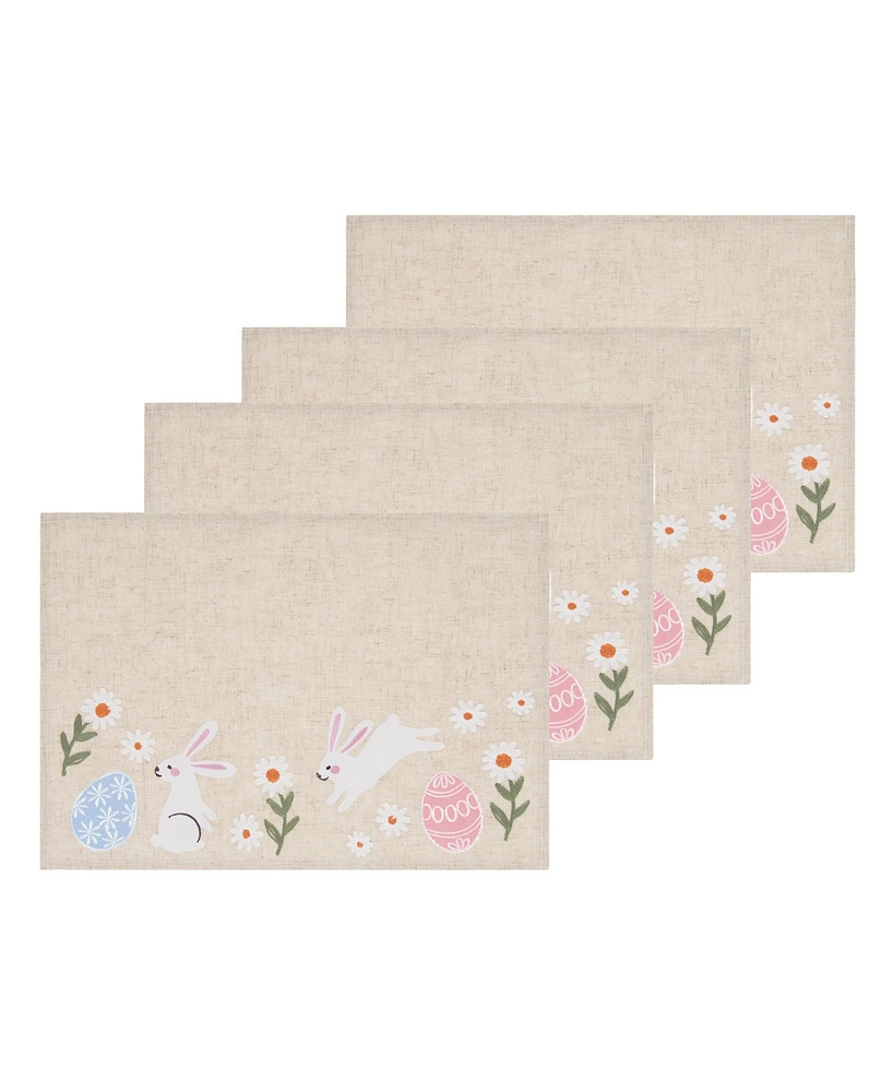 Design Imports Hoppy Easter Embellished Polyester Placemats, Set of 4