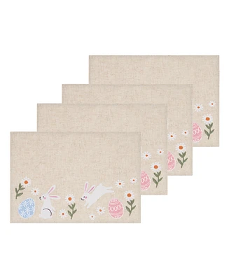 Design Imports Hoppy Easter Embellished Polyester Placemats, Set of 4