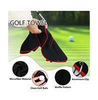 Wosofe Golf Ball carry bag golf tee bag with hook portable waist bag golf ball storage bag can hold 3 golf balls and 3 tees