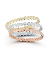 Rachel Zoe Fine Jewelry Tricolor 14K Gold Thin Bead Ring Set of 3
