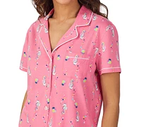 Cuddl Duds Women's Short-Sleeve Cropped Pajama Set