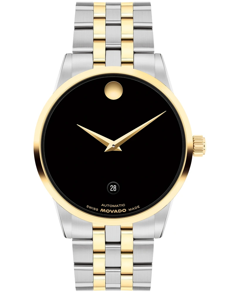 Movado Men's Museum Classic Swiss Automatic Stainless-Steel Yellow Pvd Watch, 40mm