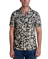 Karl Lagerfeld Paris Men's Regular-Fit Paisley Button-Down Camp Shirt