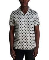 Karl Lagerfeld Paris Men's Regular-Fit Geometric Button-Down Camp Shirt
