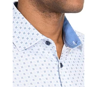 Men's Recycled Slim Fit Micro Geo 4-Way Stretch Performance Dress Shirt