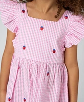 Rare Editions Toddler and Little Girls Strawberry Seersucker Dress