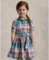 Polo Ralph Lauren Toddler and Little Girls Plaid Madras Shirtdress