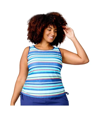 Free Country Plus Full Side Shirring Tankini Top