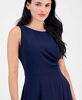 Connected Petite Boat-Neck Sleeveless Midi Dress