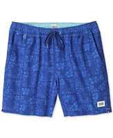 Scotch & Soda Men's Floral Maze Drawstring Swim Trunks
