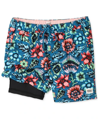 Scotch & Soda Men's Full Bloom Floral Drawstring Swim Trunks