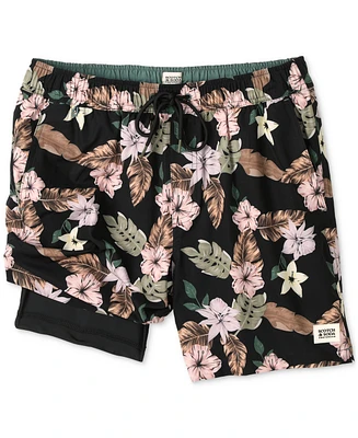 Scotch & Soda Men's Nostalgia Floral-Print Drawstring Swim Trunks