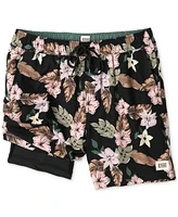 Scotch & Soda Men's Nostalgia Floral-Print Drawstring Swim Trunks