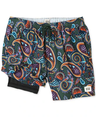 Scotch & Soda Men's Miami Ice Paisley Swim Trunks