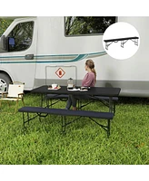 Outsunny 2 Pack 6 ft Plastic Folding Benches,