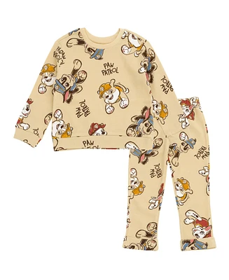 Paw Patrol Little Boys Waffle Knit Pullover Sweatshirt and Jogger Pants Outfit Set