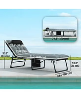 Outsunny Outdoor Lounge Chairs, Reclining Folding Chaise Lounge, /