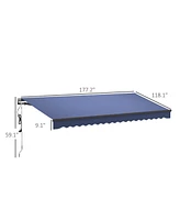 Outsunny 15' x 10' Electric Retractable Awning, All Aluminum Frame,