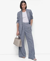 Dkny Women's Linen Blend One-Button Blazer