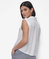 Dkny Women's Sleeveless Button-Front Shirt