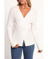 Petal and Pup Women's Hannon Ribbed Crossover Knit Sweater