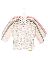 Hudson Baby Baby Girls Hudson Thermal Long Sleeve Tees 5pk, Soft Pink Sage Rose, 18-24 Months