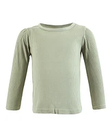 Hudson Baby Baby Girls Hudson Thermal Long Sleeve Tees 5pk, Soft Pink Sage Rose, 18-24 Months