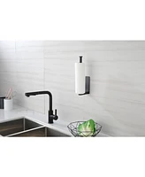 2 Pack Paper Towel Holder Wall Mount, Black Paper Towel Holder Under Cabinet, Self Adhesive Paper Towel Holders