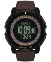 Timex Men's Chronograph Brown Silicone Watch, 49mm
