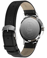 Timex Unisex Quartz Analog Black Leather Watch, 38mm