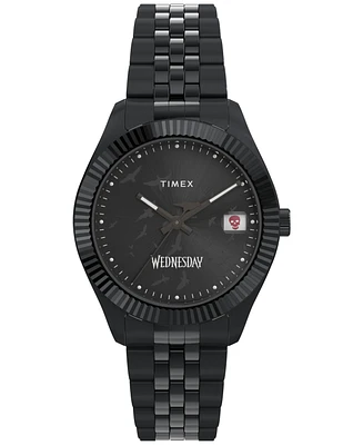 Timex Men's Quartz Analog Black Stainless Steel Watch, 36mm