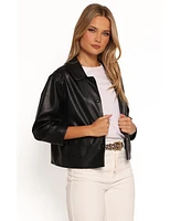 Petal and Pup Women's Evora Faux Leather Button Front Jacket