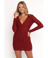 Petal and Pup Women's Suzzie Textured Knit Skirt/Cardi Set