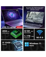 Lenovo Loq 15 15.6" Gaming Traditional Laptop Intel Core i5 12450HX 8GB Ram Nvidia GeForce Rtx 2050 512GB Ssd Storage Windows 11 Home Fhd 144Hz