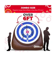 Swooc Bull Hawker | Giant Axe Darts (Over 6ft Tall) w/ 15+ Games | Axe Throwing Game for Backyard w/ Air Pump | Carnival Game