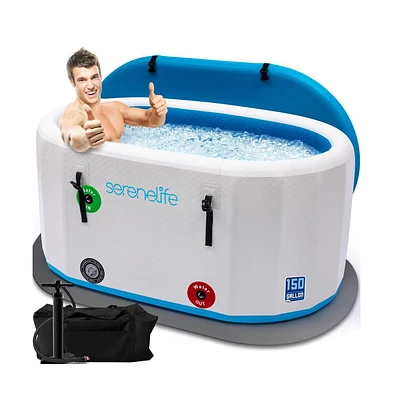 SereneLife Inflatable Cold Plunge Tub - Oversized Ice Bath for Recovery & Therapy
